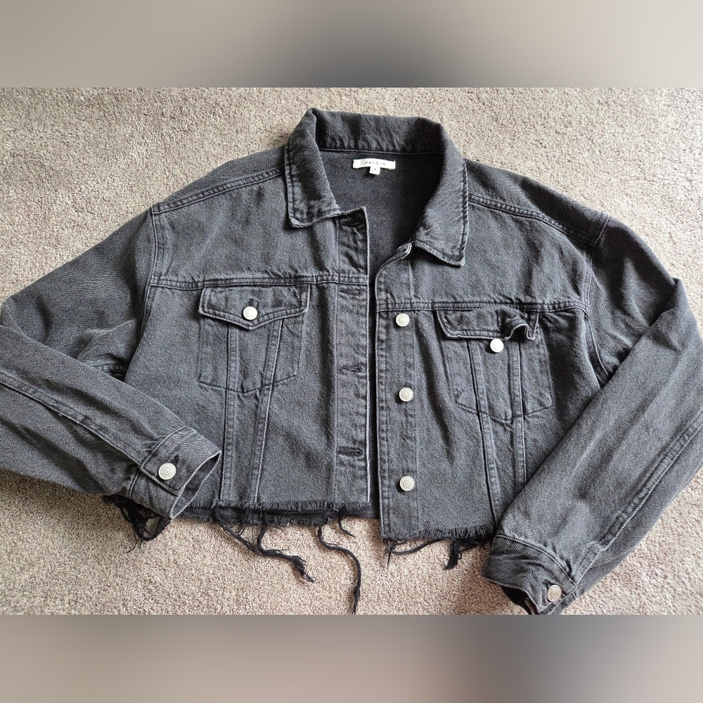 PacSun Charcoal Cropped Denim Jacket